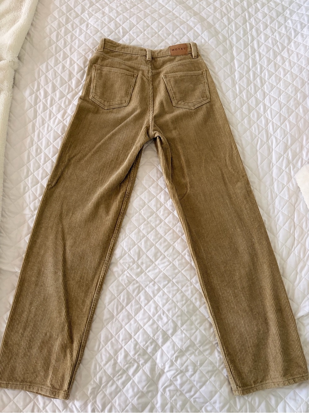 Motel Rocks Wide-Leg Corduroy Pants in Tan - Picture 3 of 3